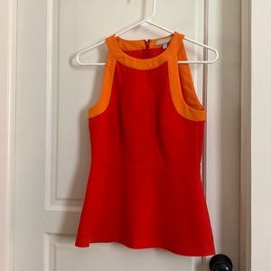 Banana Republic Orange and red peplum tank